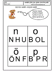 1.sınıf büyük küçük harf çalışmaları